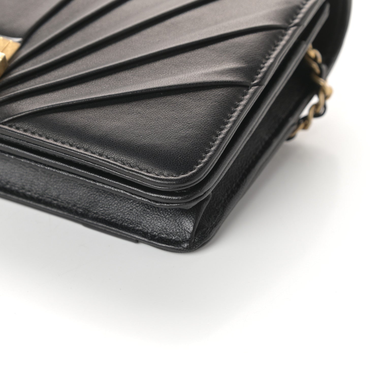 Chanel Lambskin Pyramid Wallet On Chain WOC Black 11 of 11
