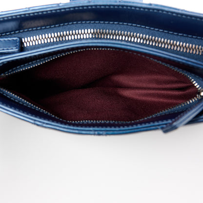 Chanel Glazed Calfskin Quilted Coco Pleats Clutch Navy 6 of 12