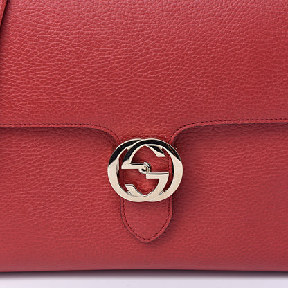 Gucci Dollar Calfskin Medium Interlocking G Top Handle Shoulder Bag Red 10 of 10
