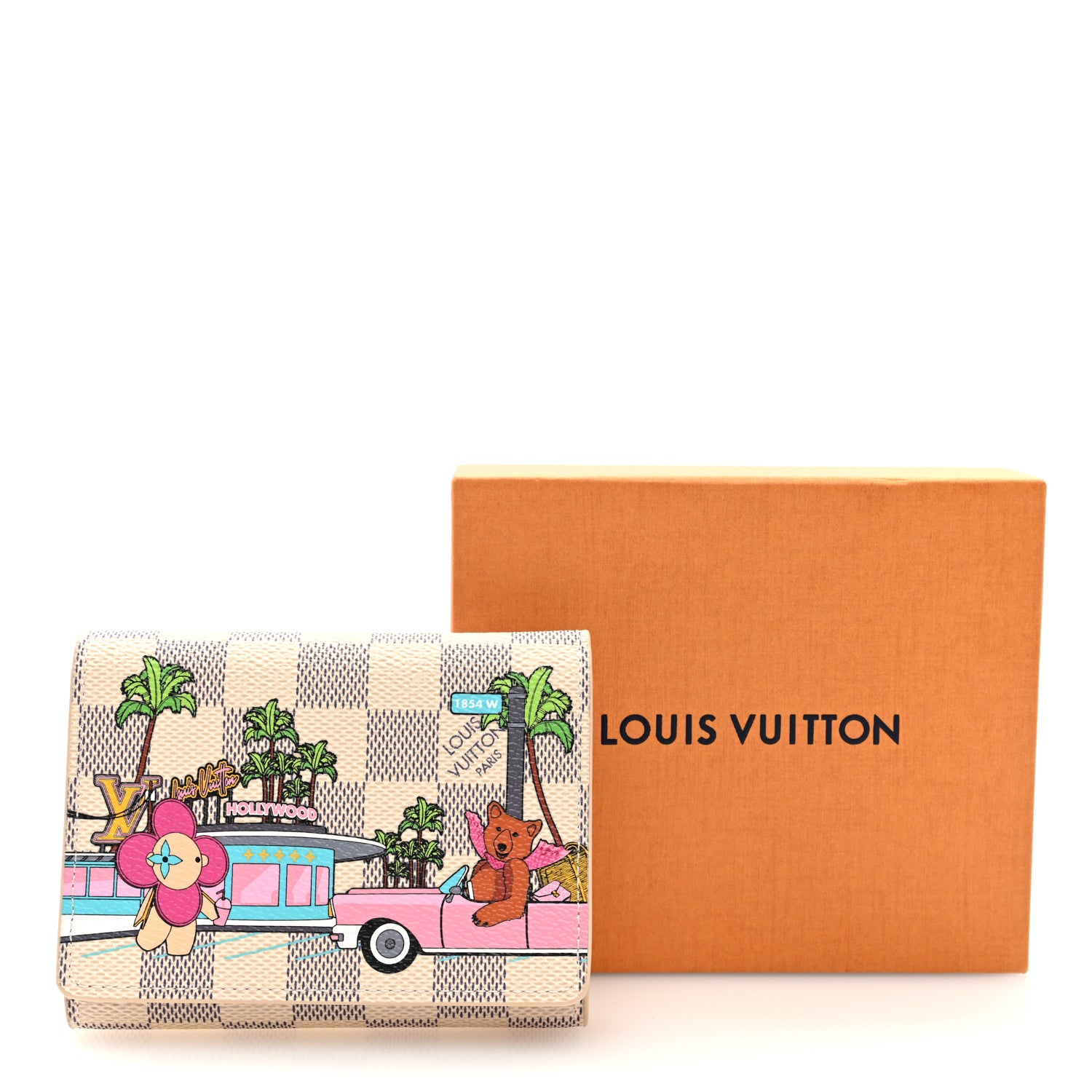 Louis Vuitton Damier Azur 2021 Christmas Animation Hollywood Victorine Wallet Fuchsia 7 of 7