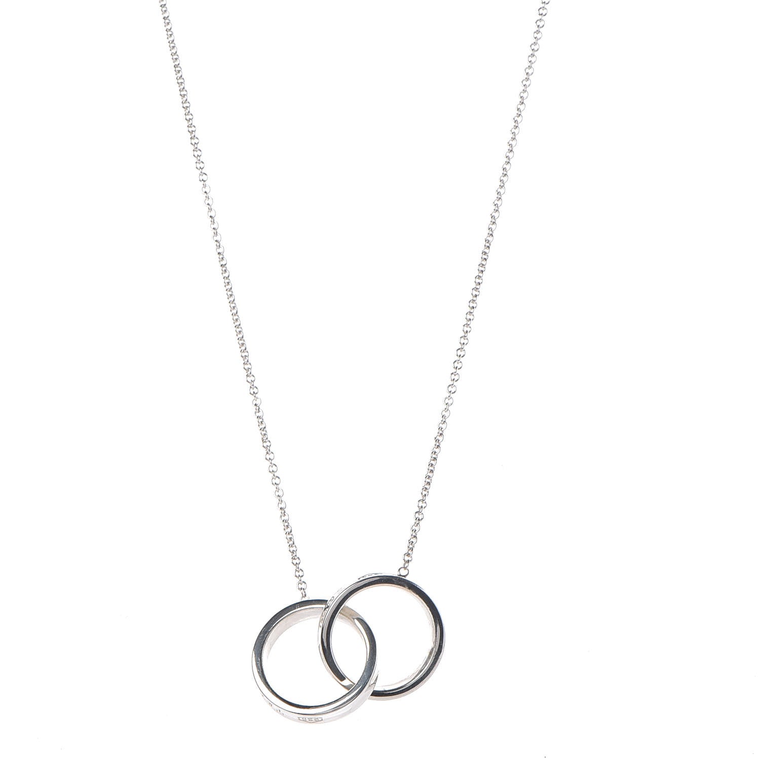 Tiffany Sterling Silver 1837 Interlocking Circles Pendant Necklace 1 of 7