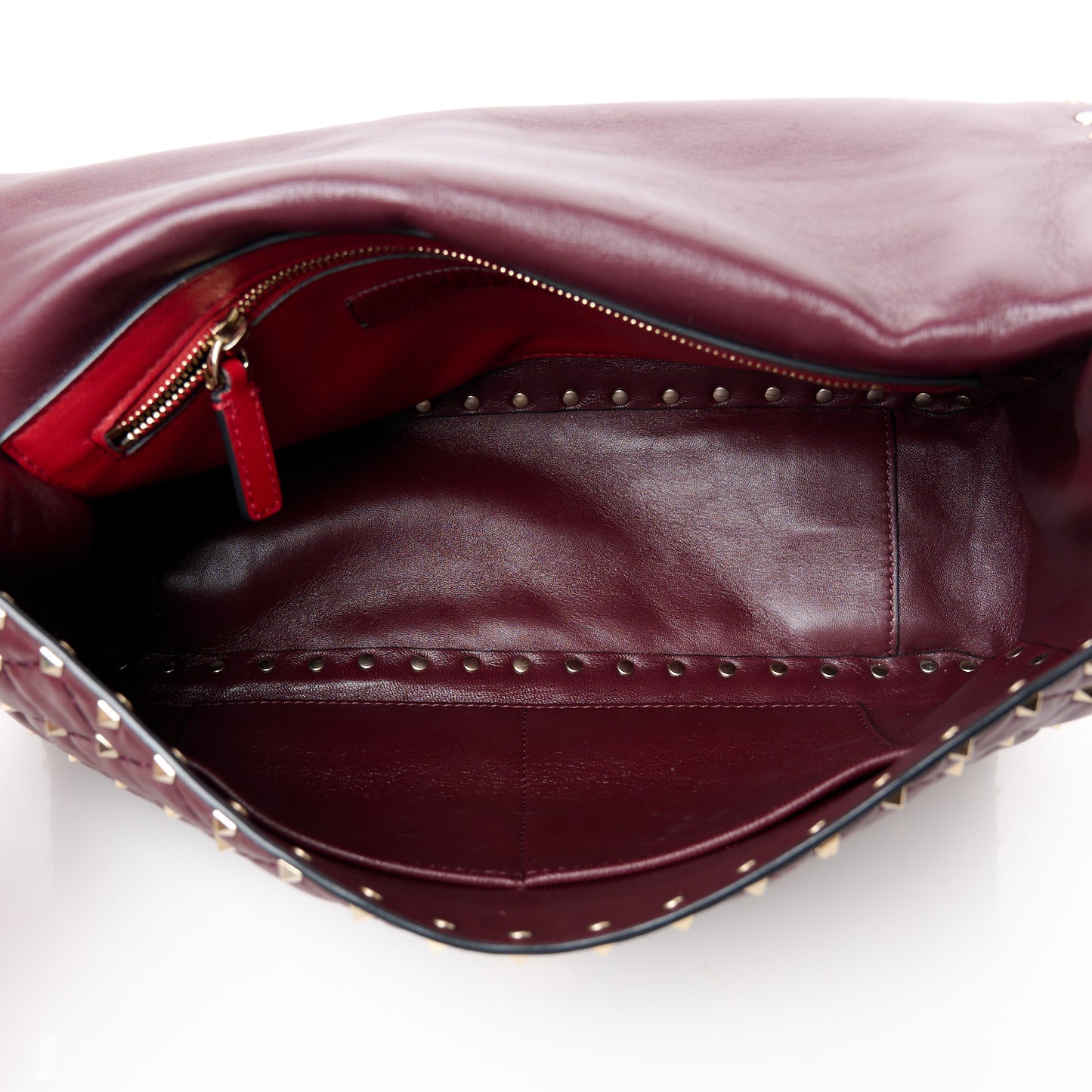 Nappa Large Rockstud Spike Shoulder Bag Rubin