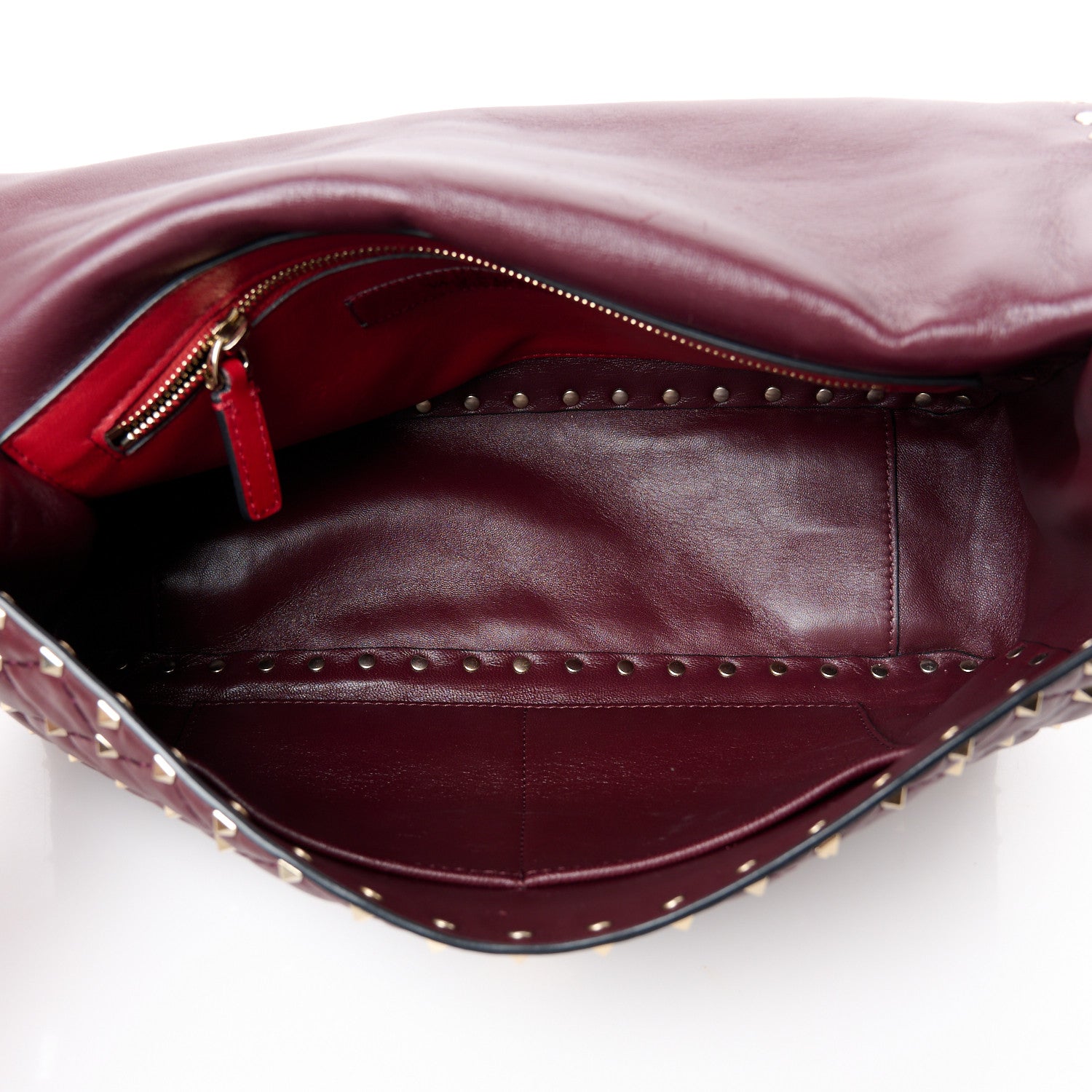 Valentino Garavani Nappa Large Rockstud Spike Shoulder Bag Rubin 5 of 11
