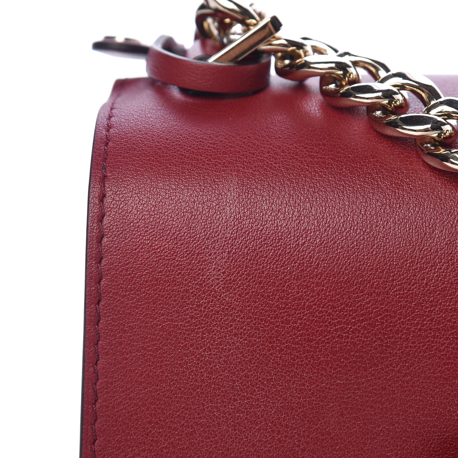 Delvaux Calfskin Madame Chaine Bag Burgundy 11 of 12