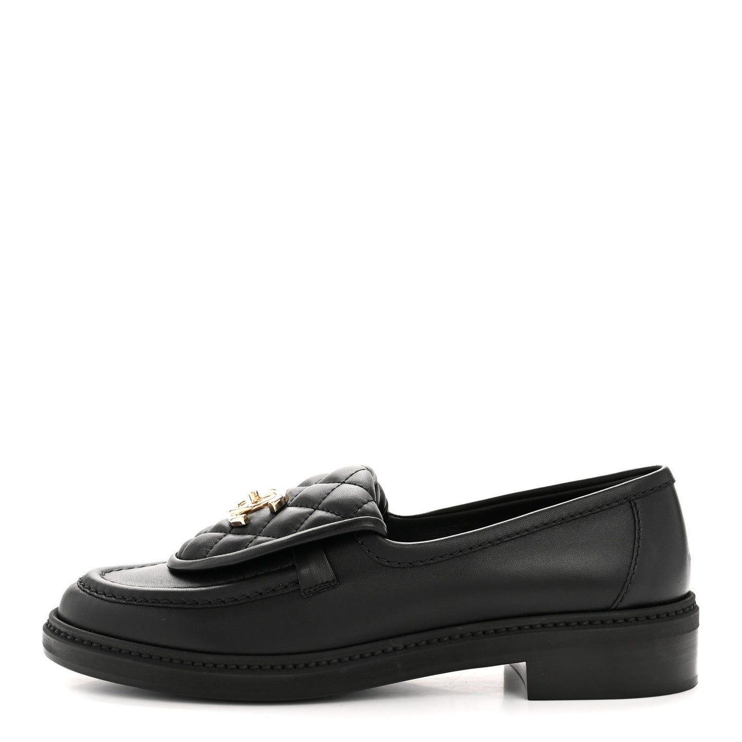 Lambskin Quilted CC Turnlock Loafers 37.5 Black