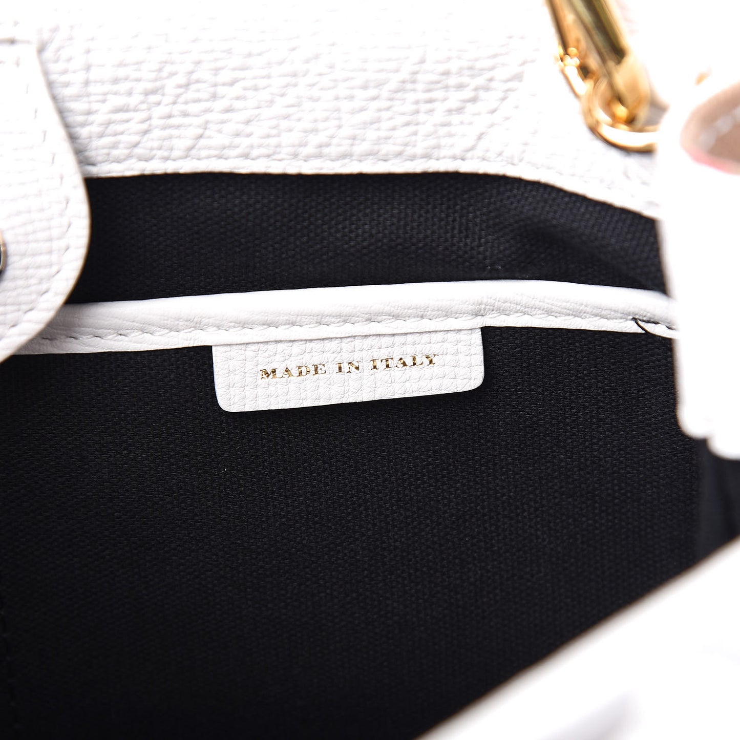 Grainy Calfskin House Check Small Banner Tote Chalk White
