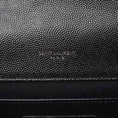 Saint Laurent Grain De Poudre Textured Mixed Matelasse Triquilt Medium Monogram Satchel Black 6 of 9