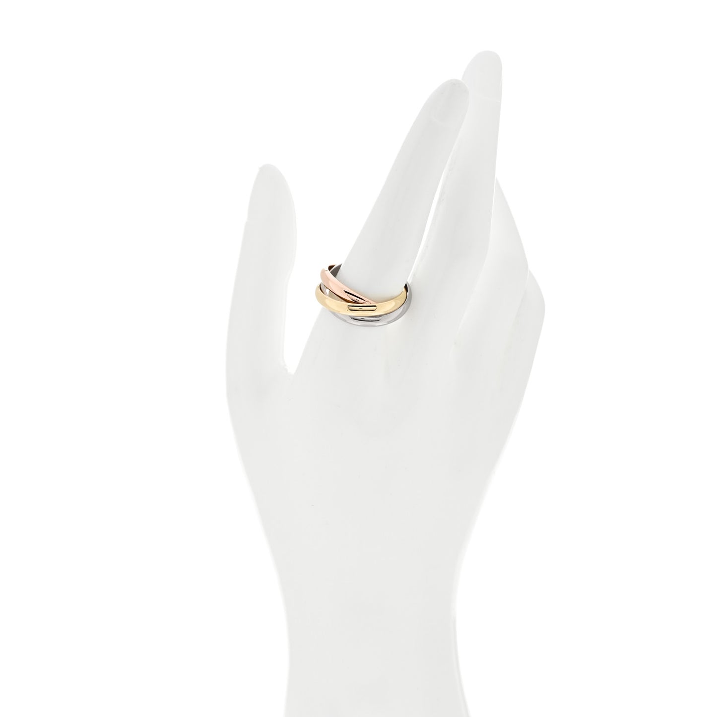 18K Pink Yellow White Gold Classic Trinity Ring 62 10
