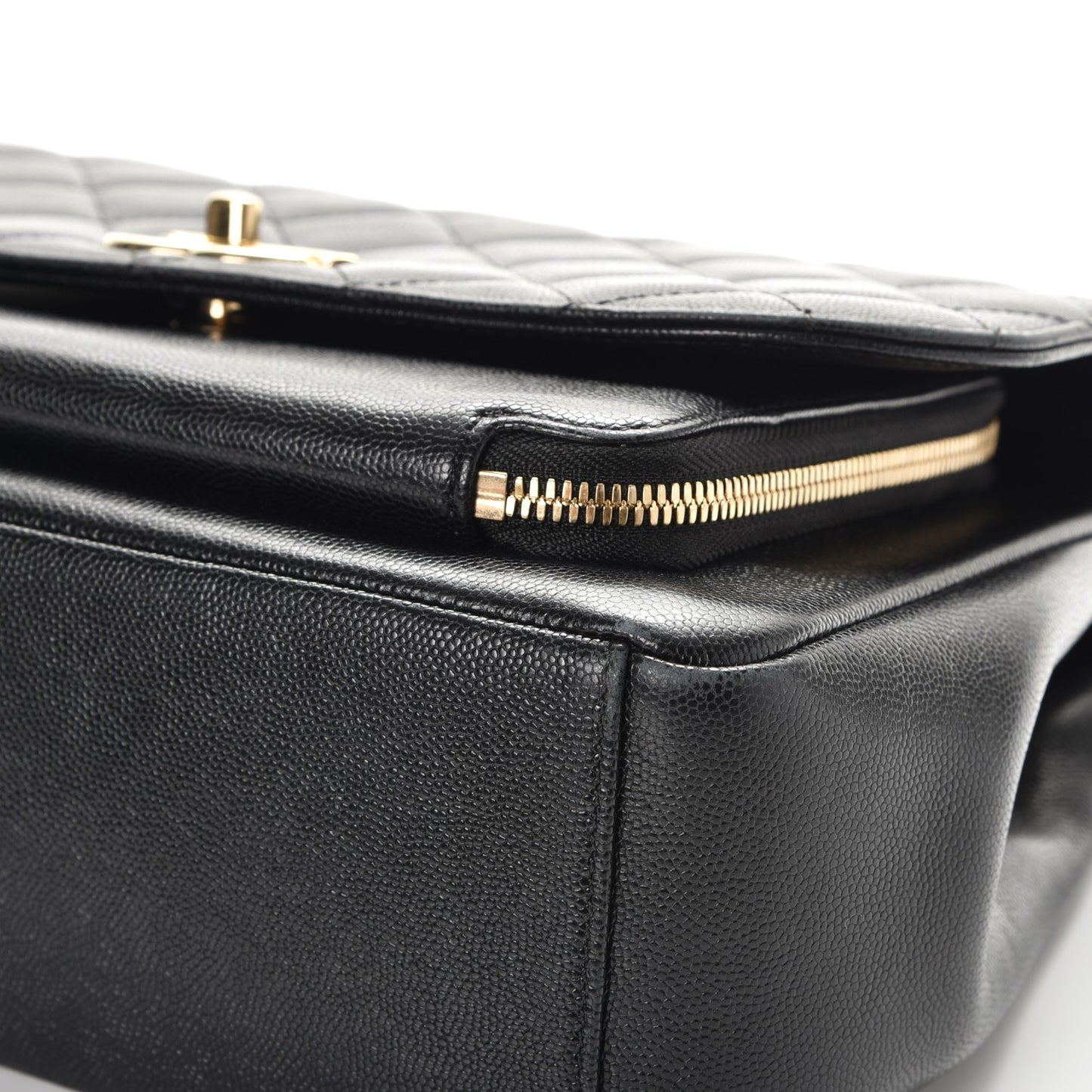 Caviar Quilted Large Business Affinity Flap Black