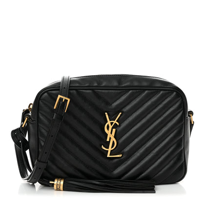 Saint Laurent Calfskin Matelasse Monogram Lou Camera Bag Black 1 of 20