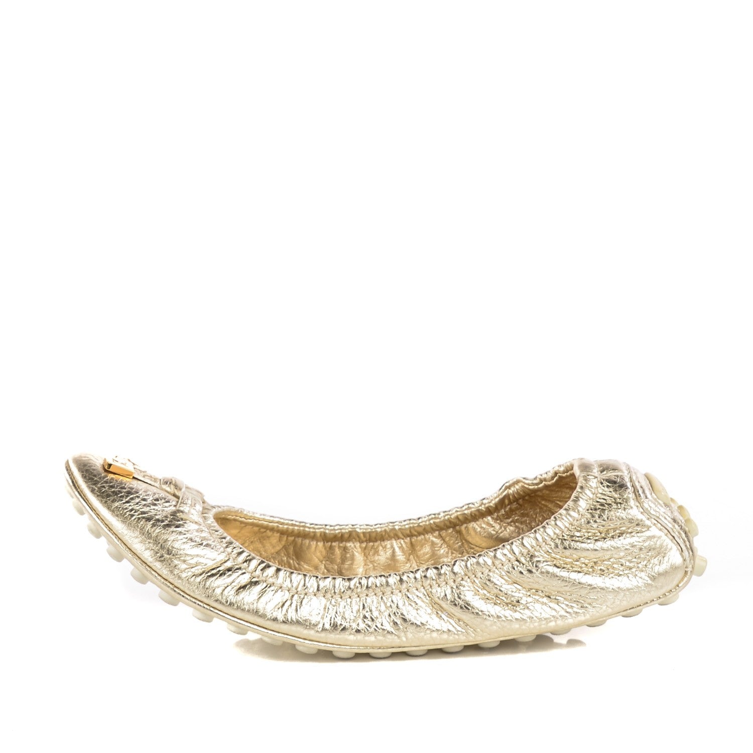 Louis Vuitton Metallic Calfskin Lemon Ballerina Flats 36.5 Gold 1 of 7