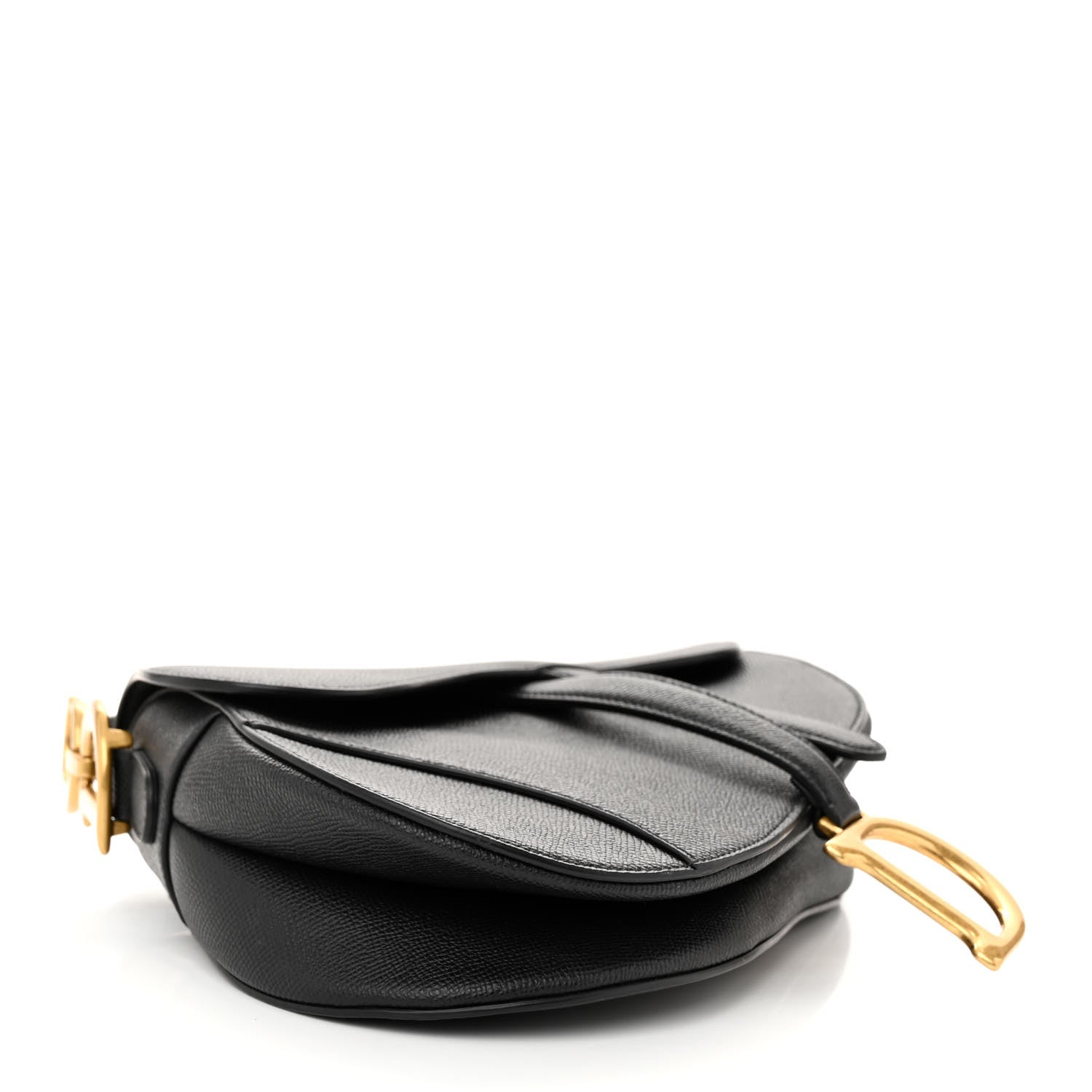 Christian Dior Grained Calfskin Saddle Bag Black 4 of 13
