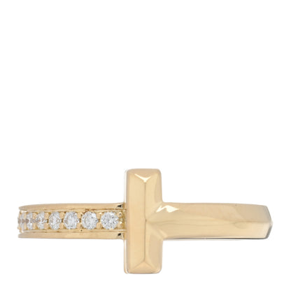Tiffany 18K Yellow Gold Diamond 2.5mm T T1 Ring 47 4 1 of 5