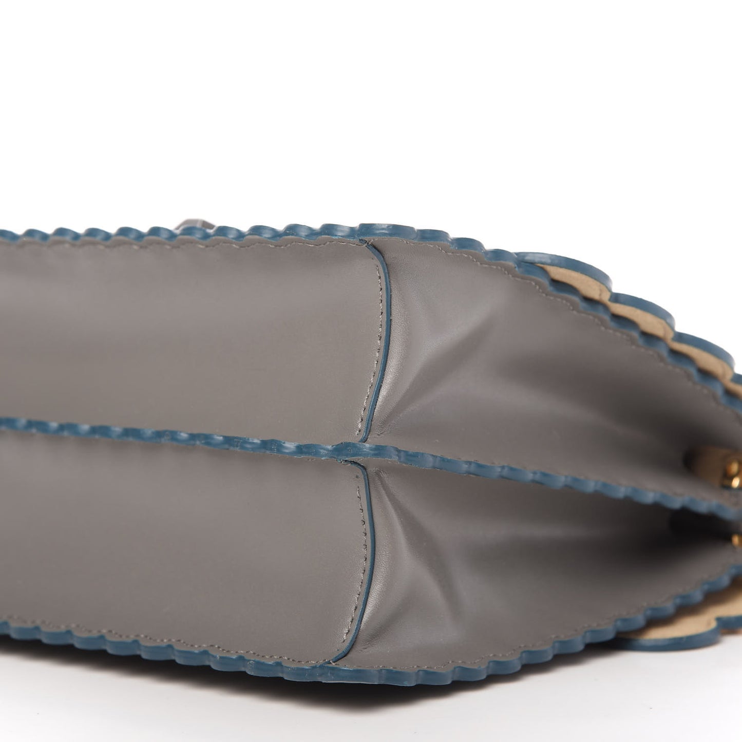 Vitello Liberty Scalloped Studded Kan I Shoulder Bag Argilla
