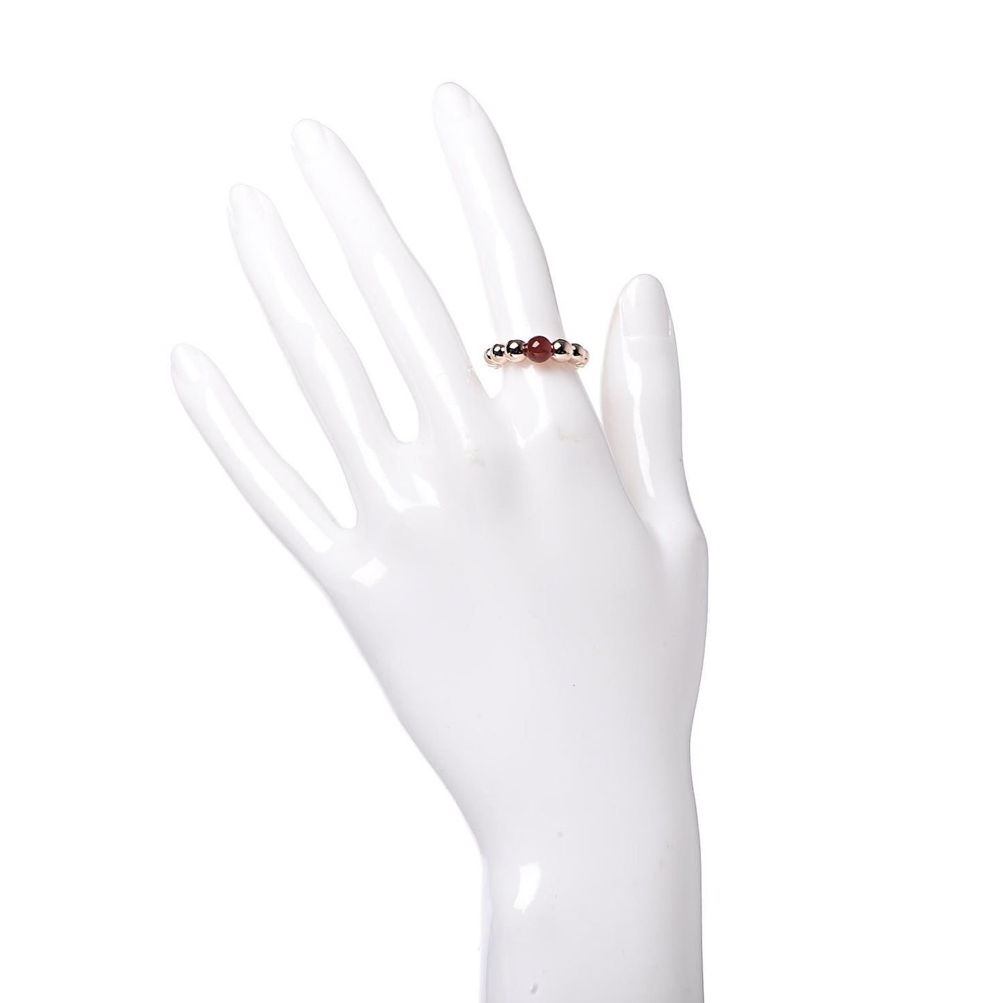 18K Rose Gold Carnelian Perlee Couleurs Variation Ring 50 5.25