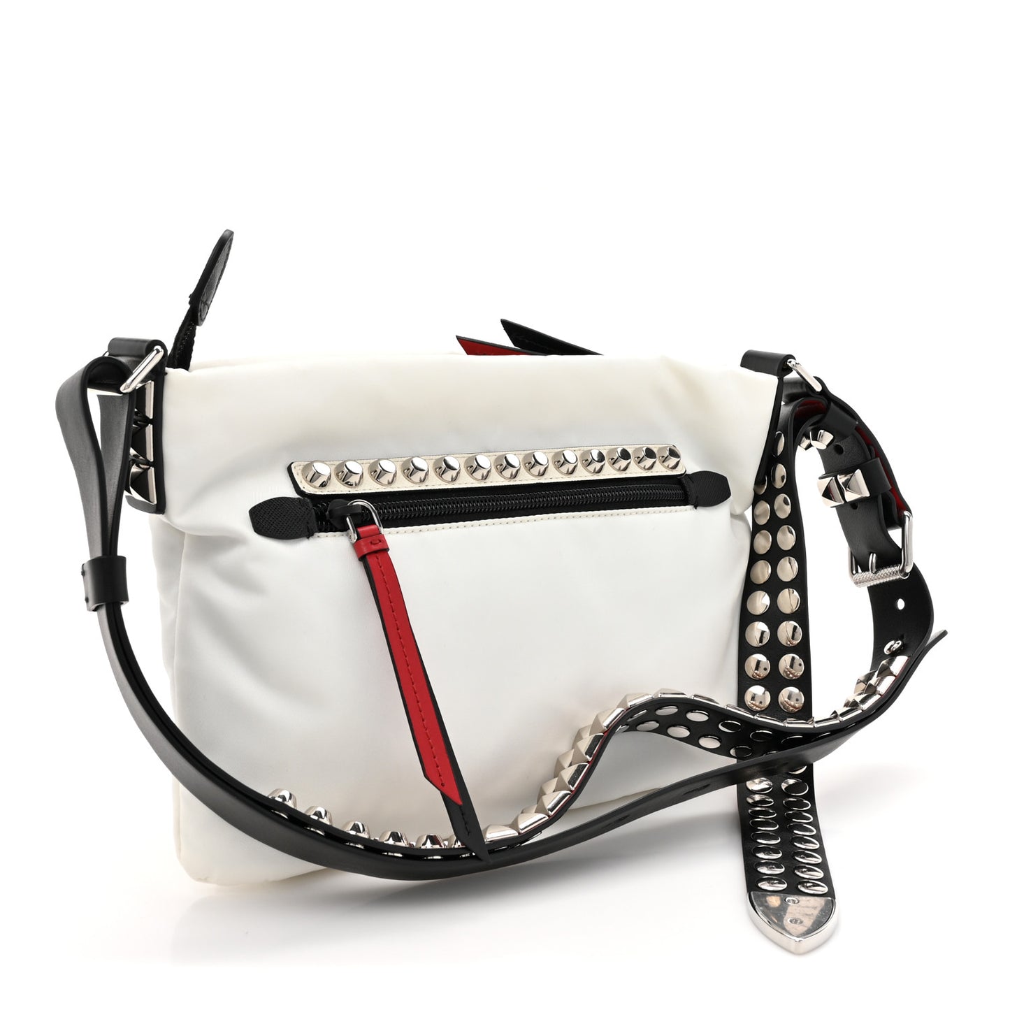 Nylon New Vela Studded Messenger White Fuoco