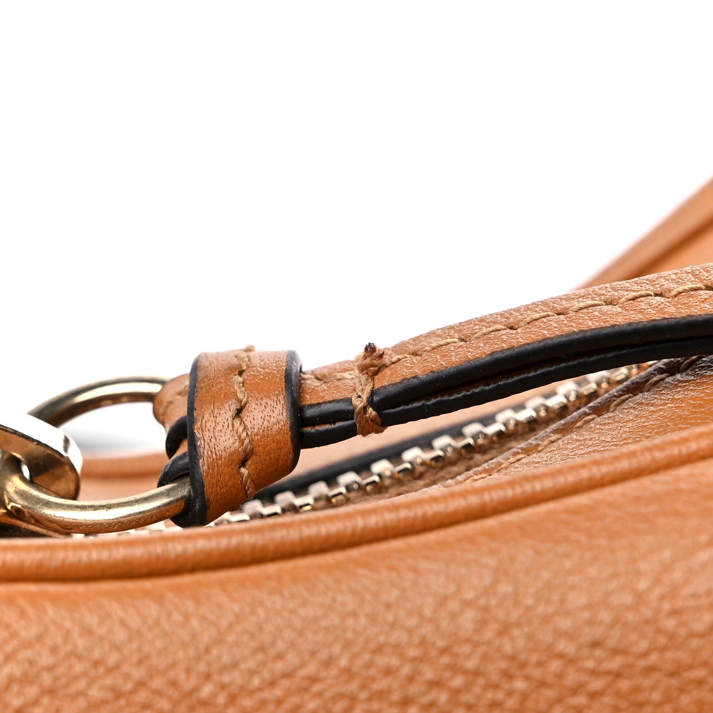Aria Calfskin Web Large Attache Shoulder Bag Dark Orange