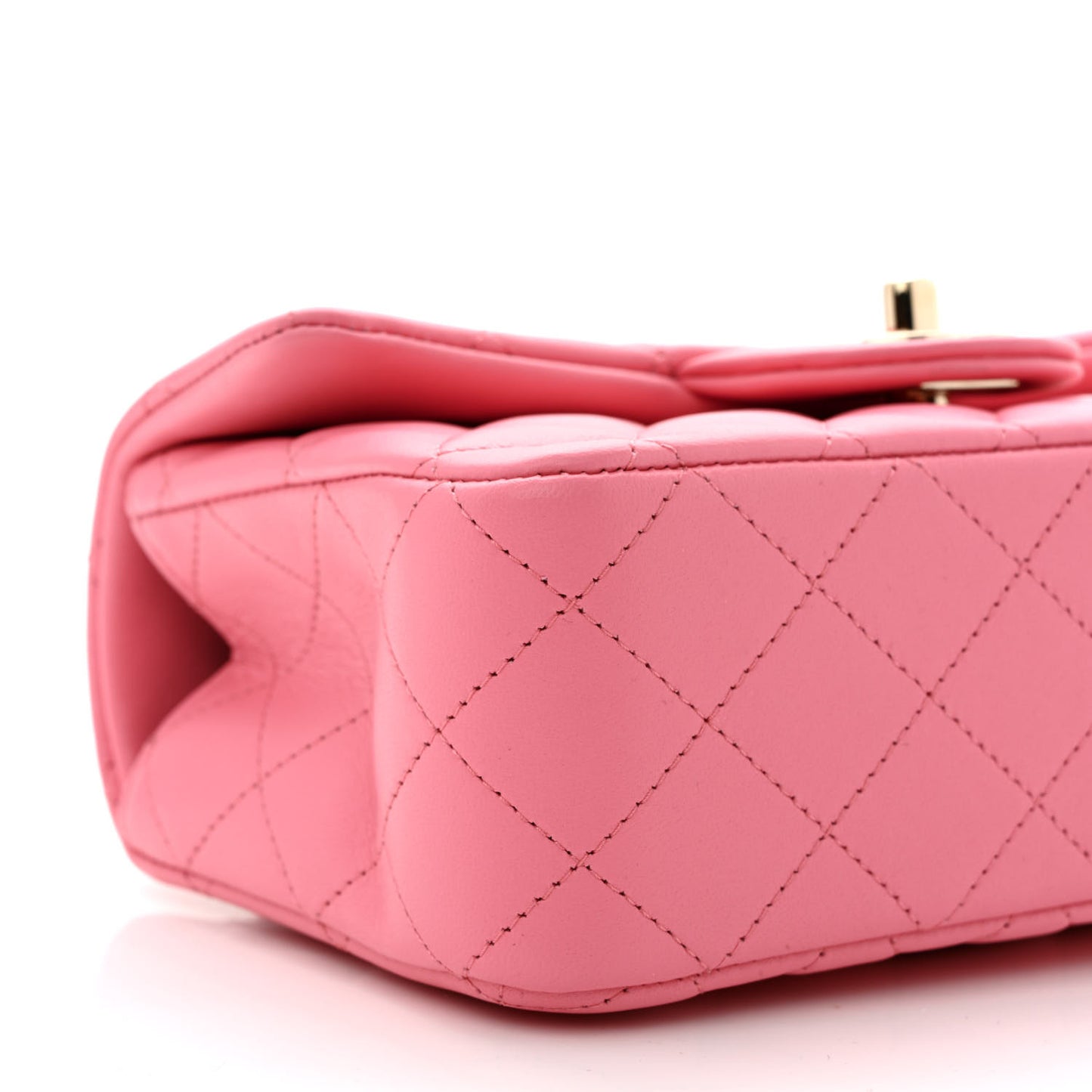 Caviar Quilted Mini Top Handle Rectangular Flap Pink