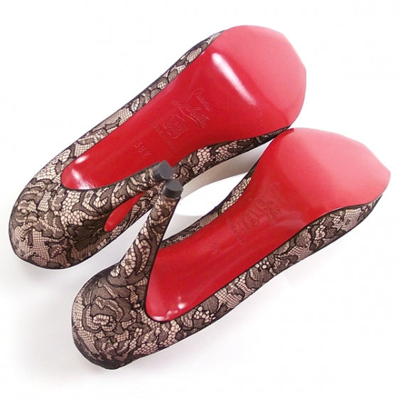 Lace Yo Yo Zeppa Platform Peep Toe Pumps 38.5