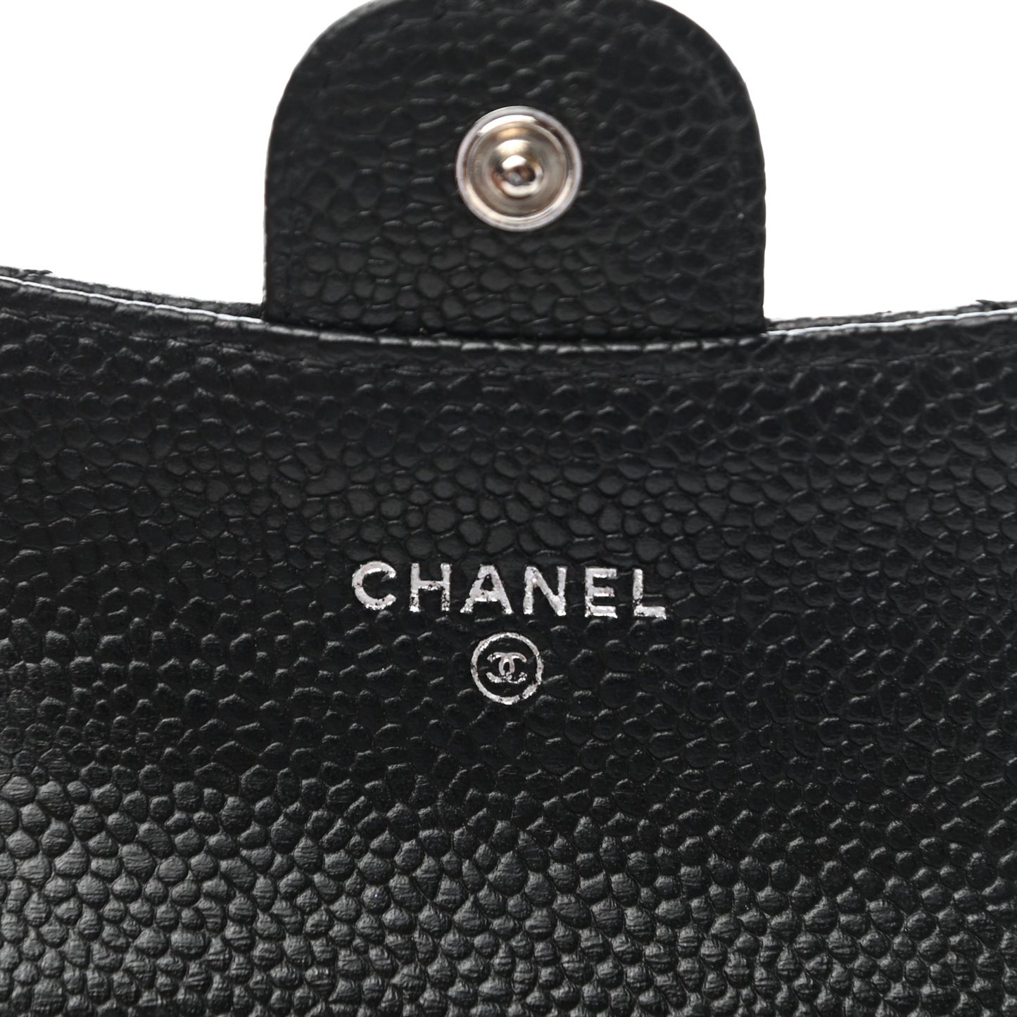 Caviar Quilted Flap Card Holder Black