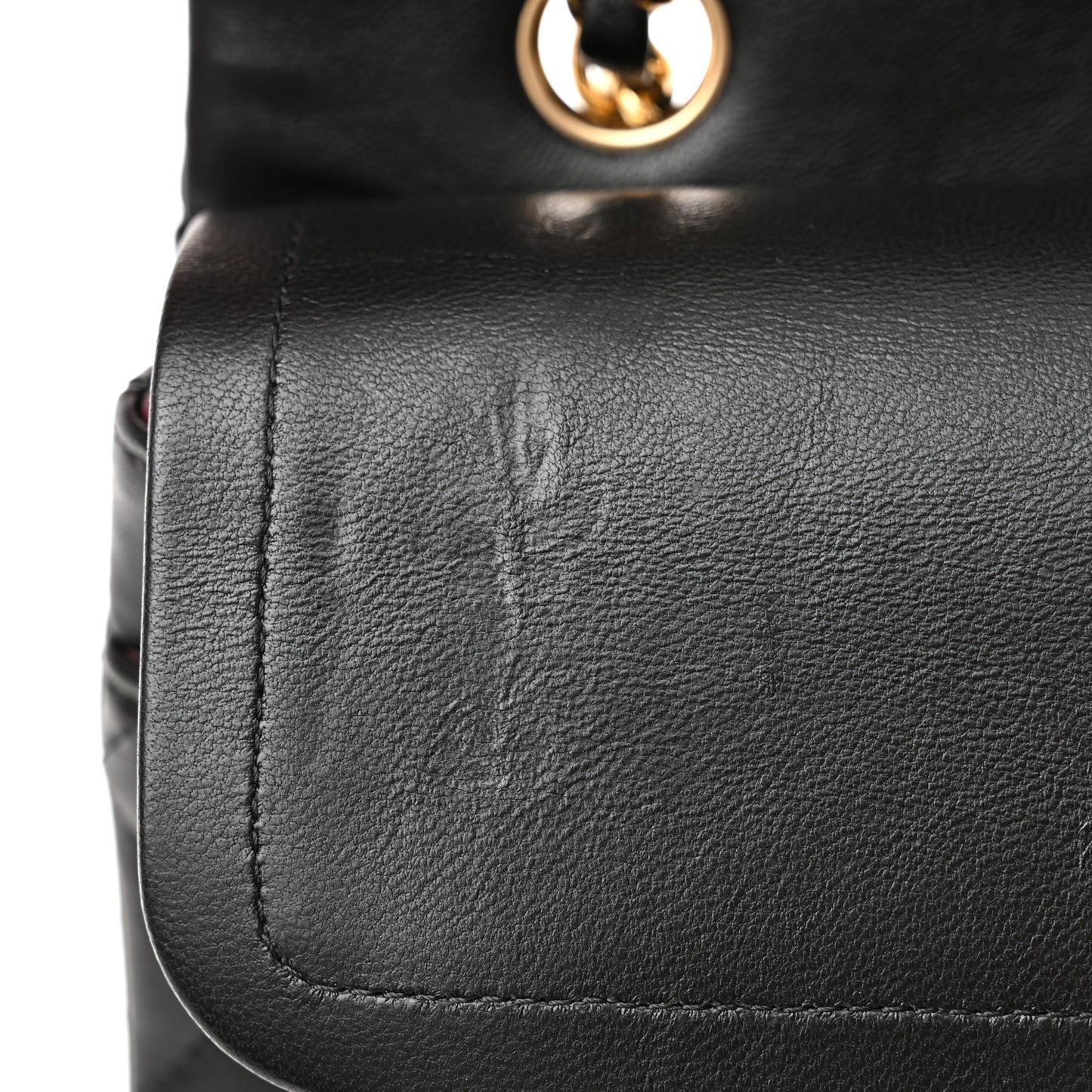 Lambskin Quilted Medium Double Flap Black