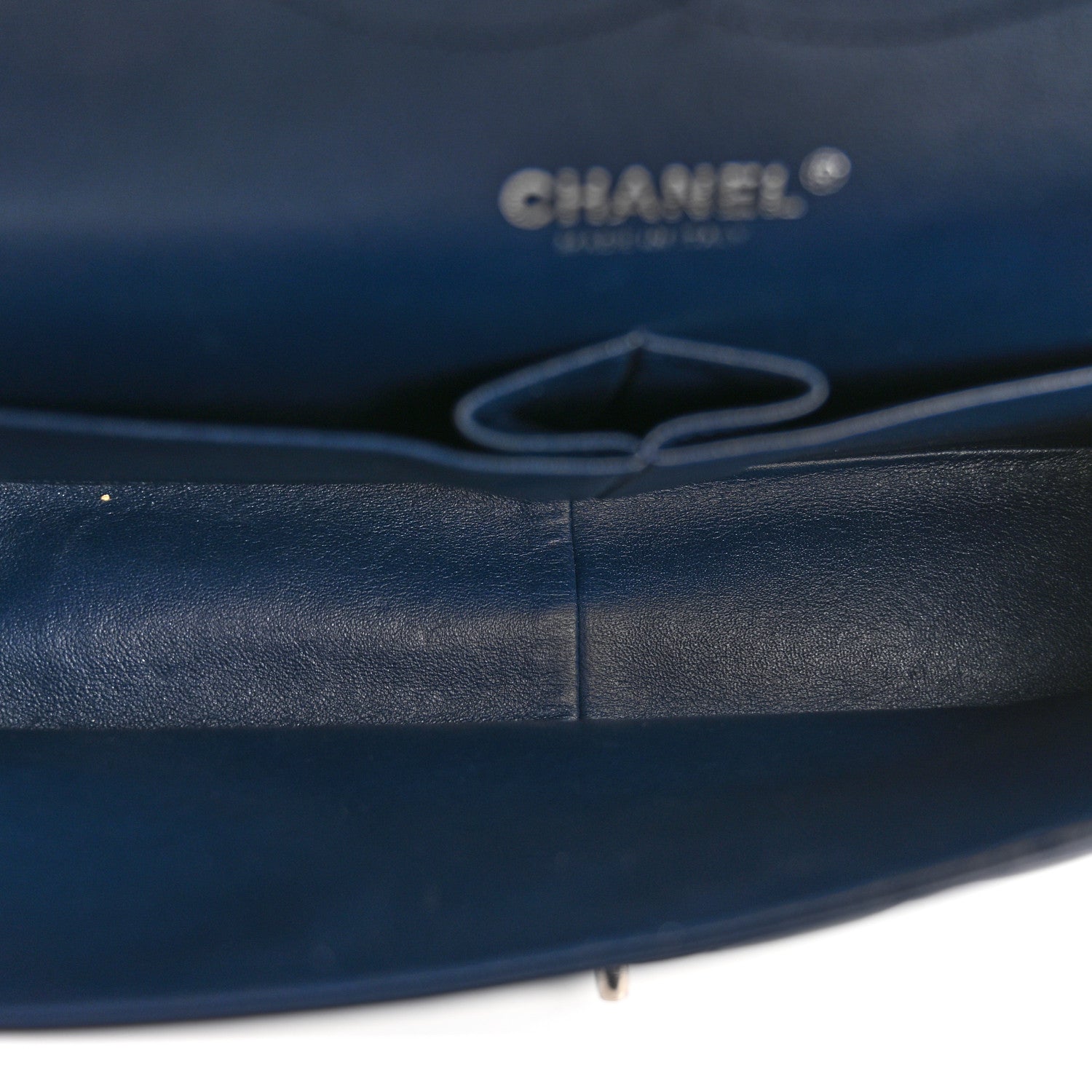 Chanel Patent Quilted Jumbo Double Flap Navy Blue 5 of 13