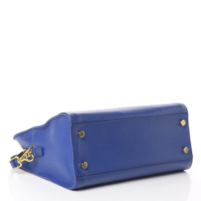 Saint Laurent Smooth Calfskin Small Monogram Cabas Blue Majorelle 3 of 7