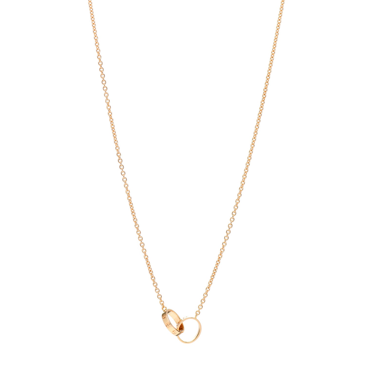 Cartier 18K Pink Gold Interlocking LOVE Necklace 1 of 4