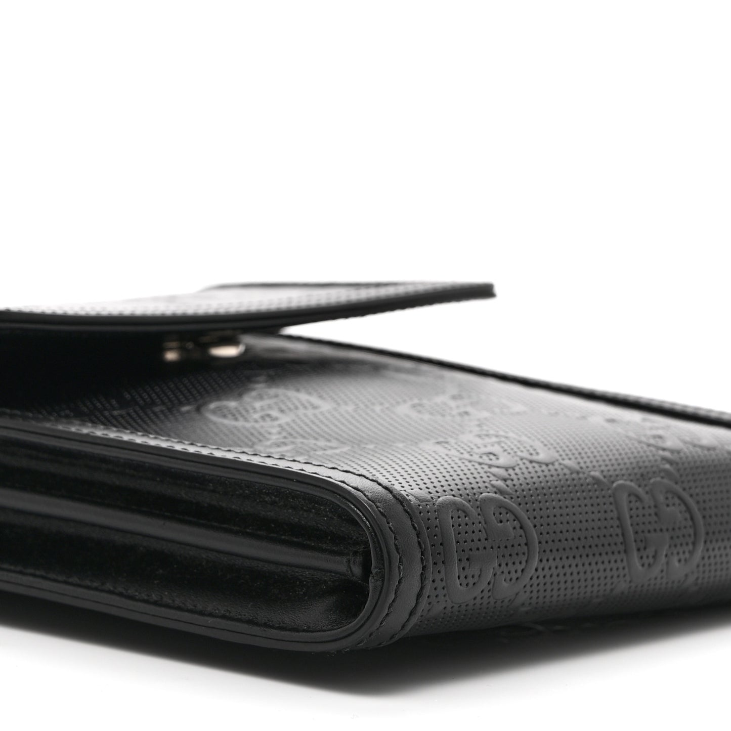 Calfskin GG Tennis Embossed Messenger Bag Black
