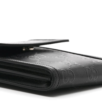 Gucci Calfskin GG Tennis Embossed Messenger Bag Black 10 of 11