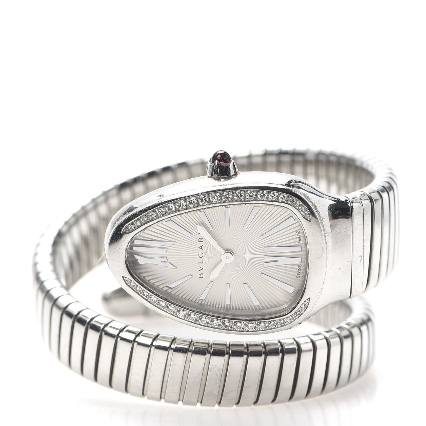 Stainless Steel Diamond Bezel 35mm Serpenti Tubogas Quartz Watch