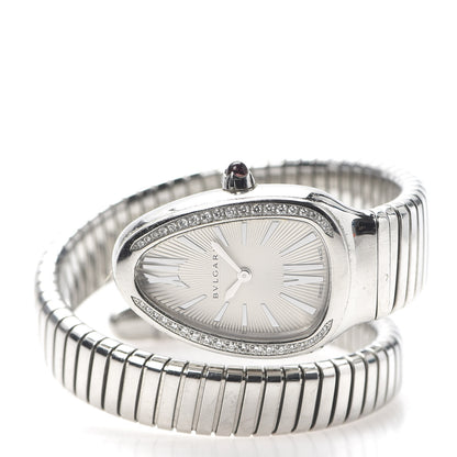 Bulgari Stainless Steel Diamond Bezel 35mm Serpenti Tubogas Quartz Watch 3 of 5