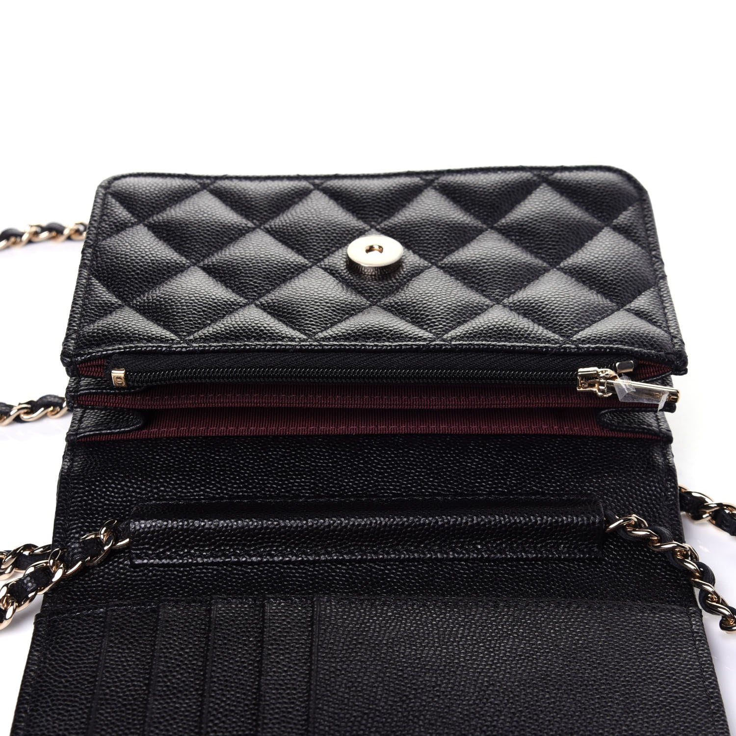 Chanel Caviar Quilted Mini Wallet On Chain WOC Black 10 of 11