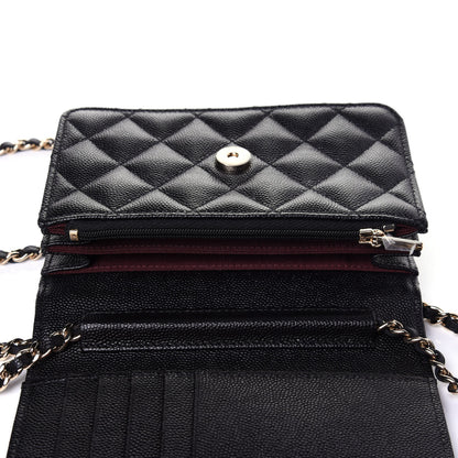 Chanel Caviar Quilted Mini Wallet On Chain WOC Black 10 of 11