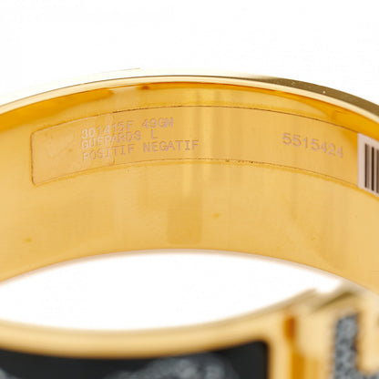 Hermes Enamel Print Guepards Wide Clic Clac H Bracelet GM Positif Negatif 5 of 7