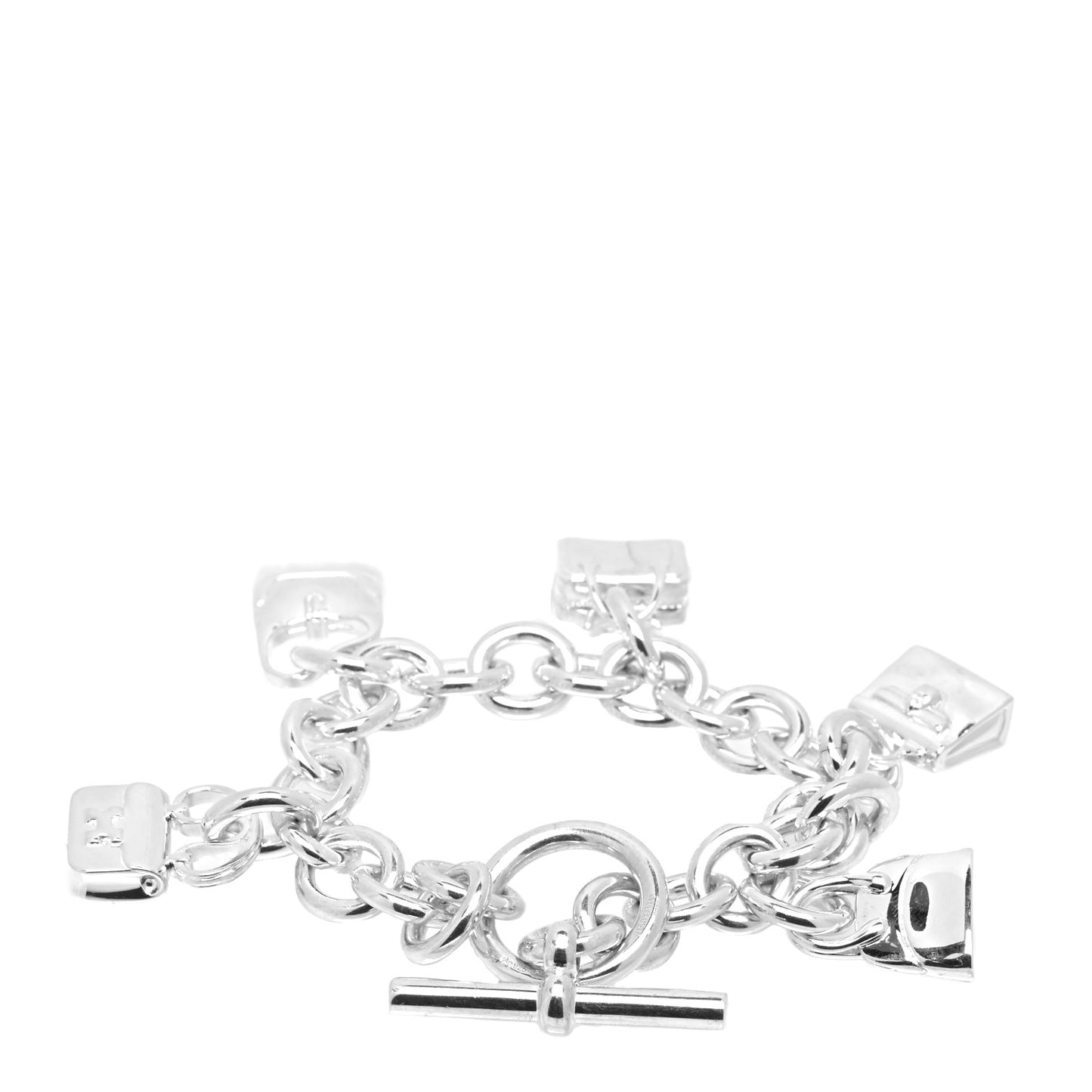 Sterling Silver Five Bags Amulette Charm Bracelet ST