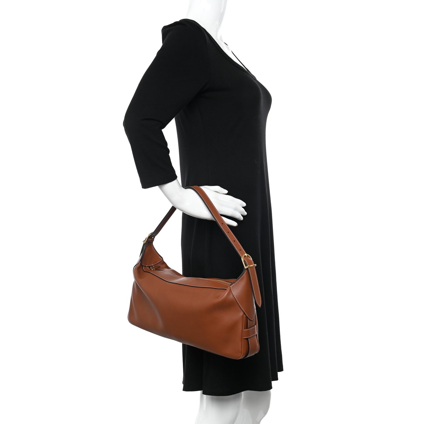 Supple Calfskin Medium Romy Shoulder Bag Tan