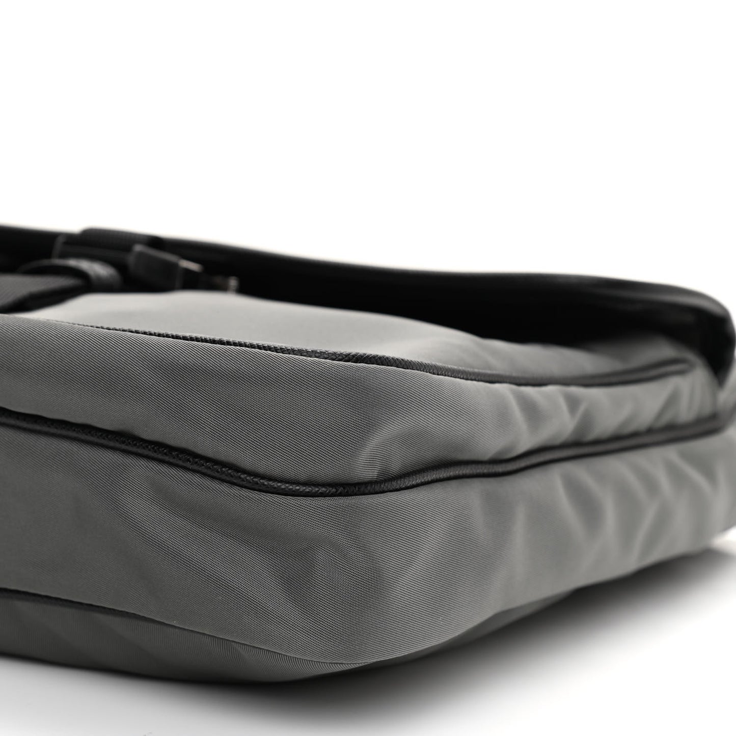 Tessuto Nylon Saffiano Messenger Bag Black Grey