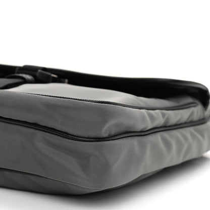 Prada Tessuto Nylon Saffiano Messenger Bag Black Grey 9 of 9