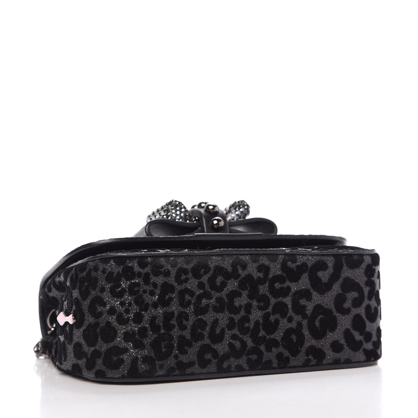 Floque Patent Glitter Leo Sweet Charity Crossbody Bag Black