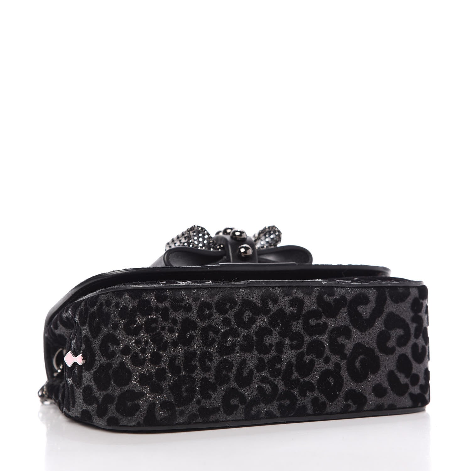 Christian Louboutin Floque Patent Glitter Leo Sweet Charity Crossbody Bag Black 4 of 9