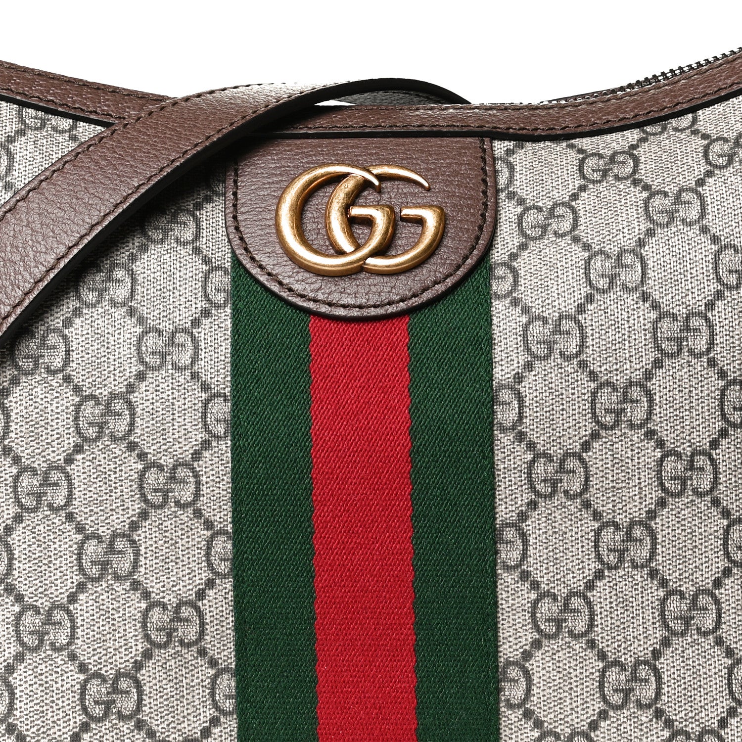 Gucci GG Supreme Monogram Web Small Ophidia Half Moon Hobo Brown 7 of 12