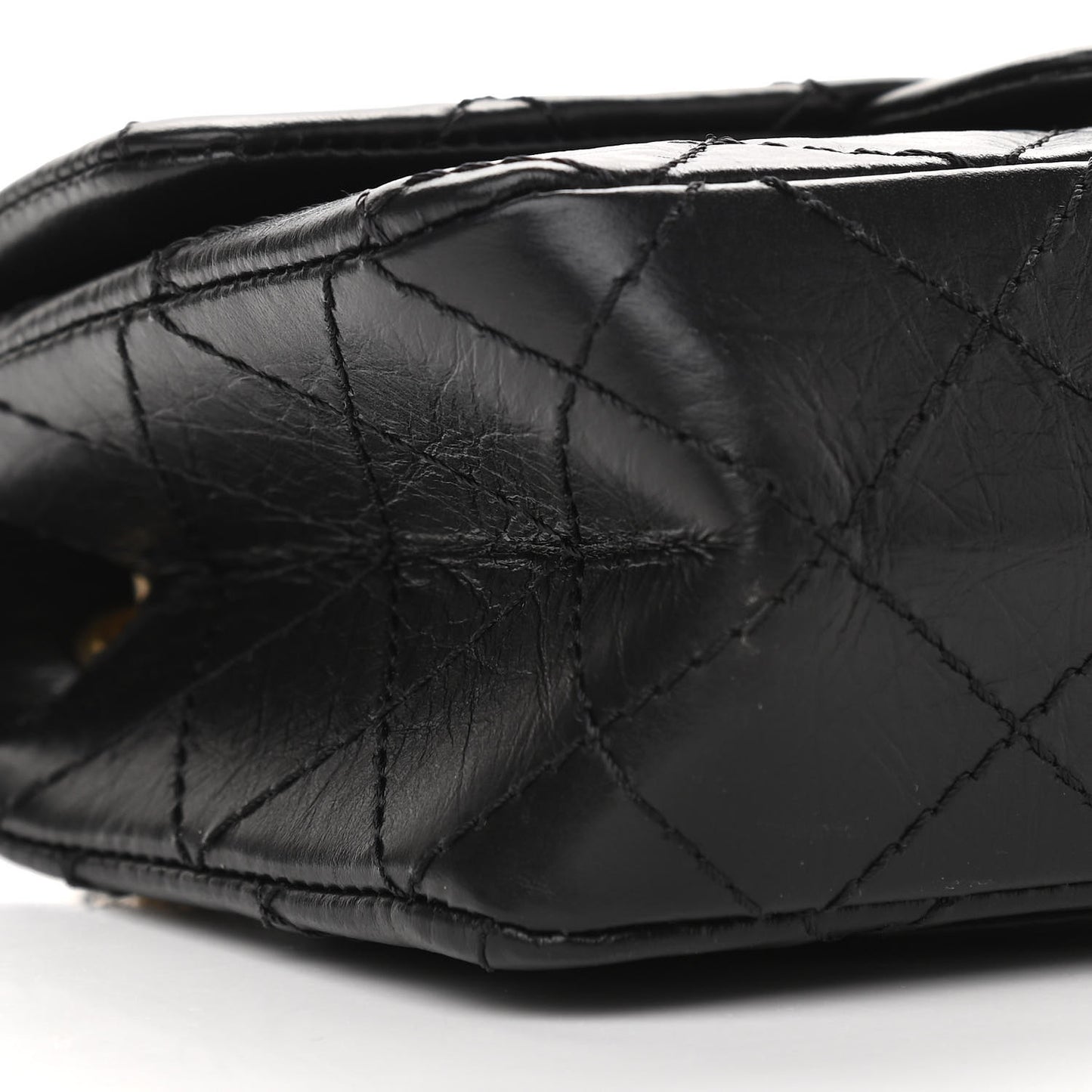 Aged Calfskin Quilted 2.55 Reissue Mini Flap Black