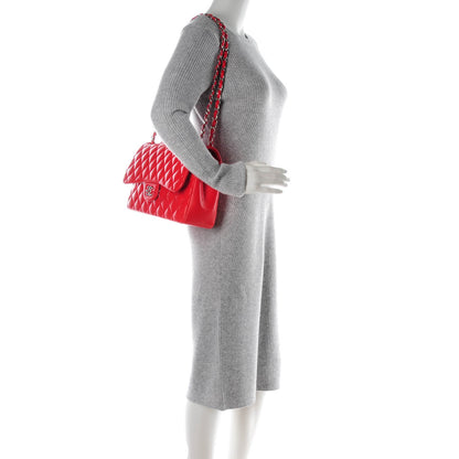 Chanel Lambskin Quilted Jumbo Double Flap Red 2 of 8