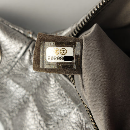 Chanel Metallic Goatskin Quilted Banane Waist Bag Fanny Pack Silver 7 of 9