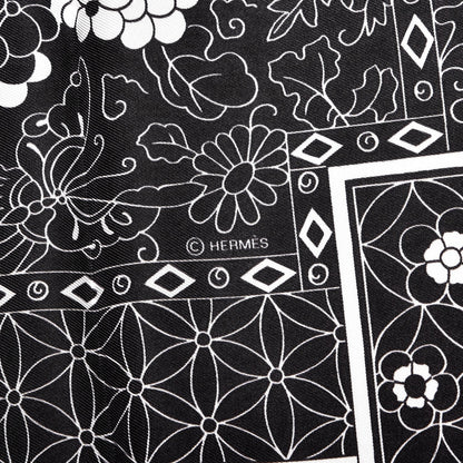 Hermes Silk Collections Imperiales Scarf 90 White Black 6 of 7