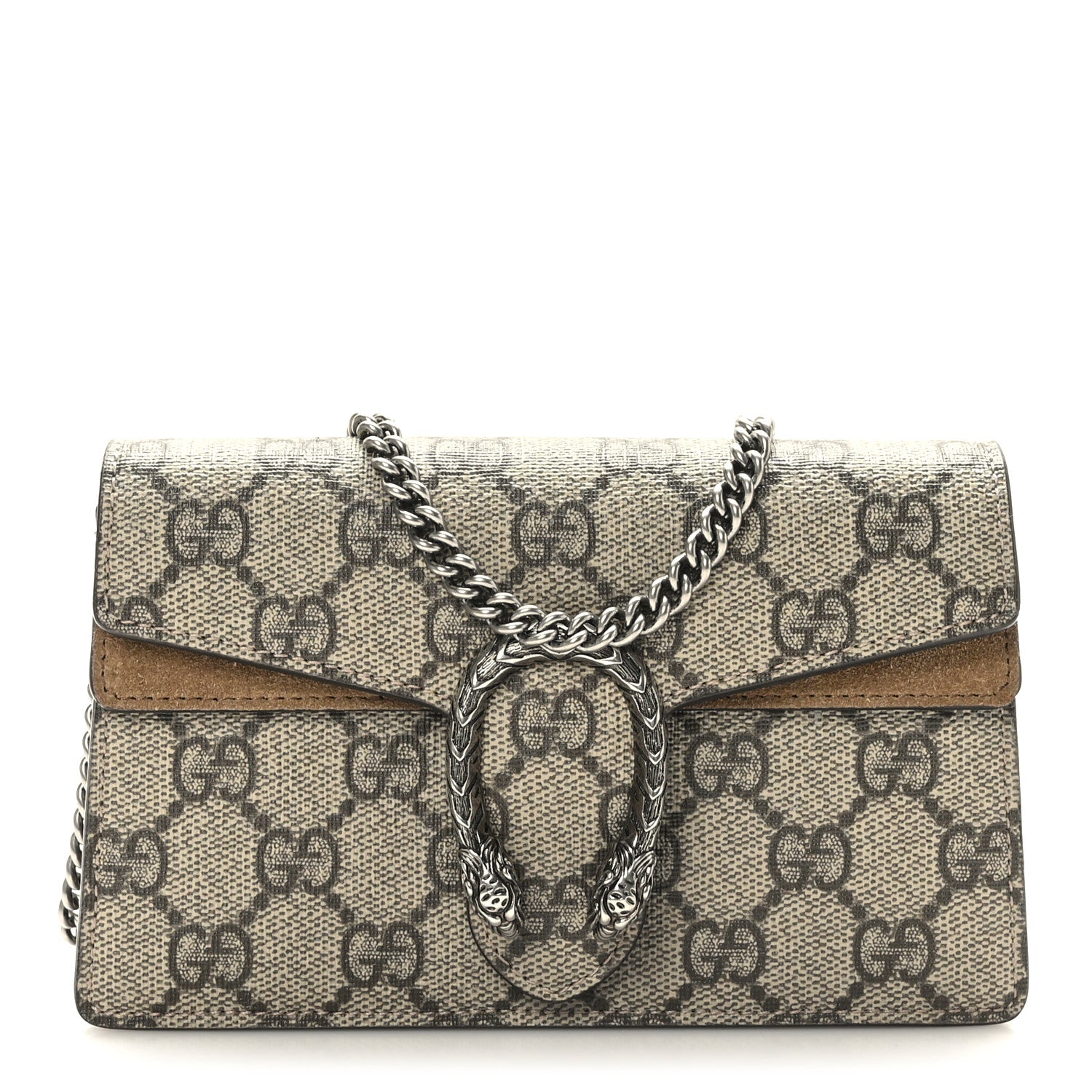 Gucci GG Supreme Monogram Super Mini Dionysus Shoulder Bag Taupe 1 of 9