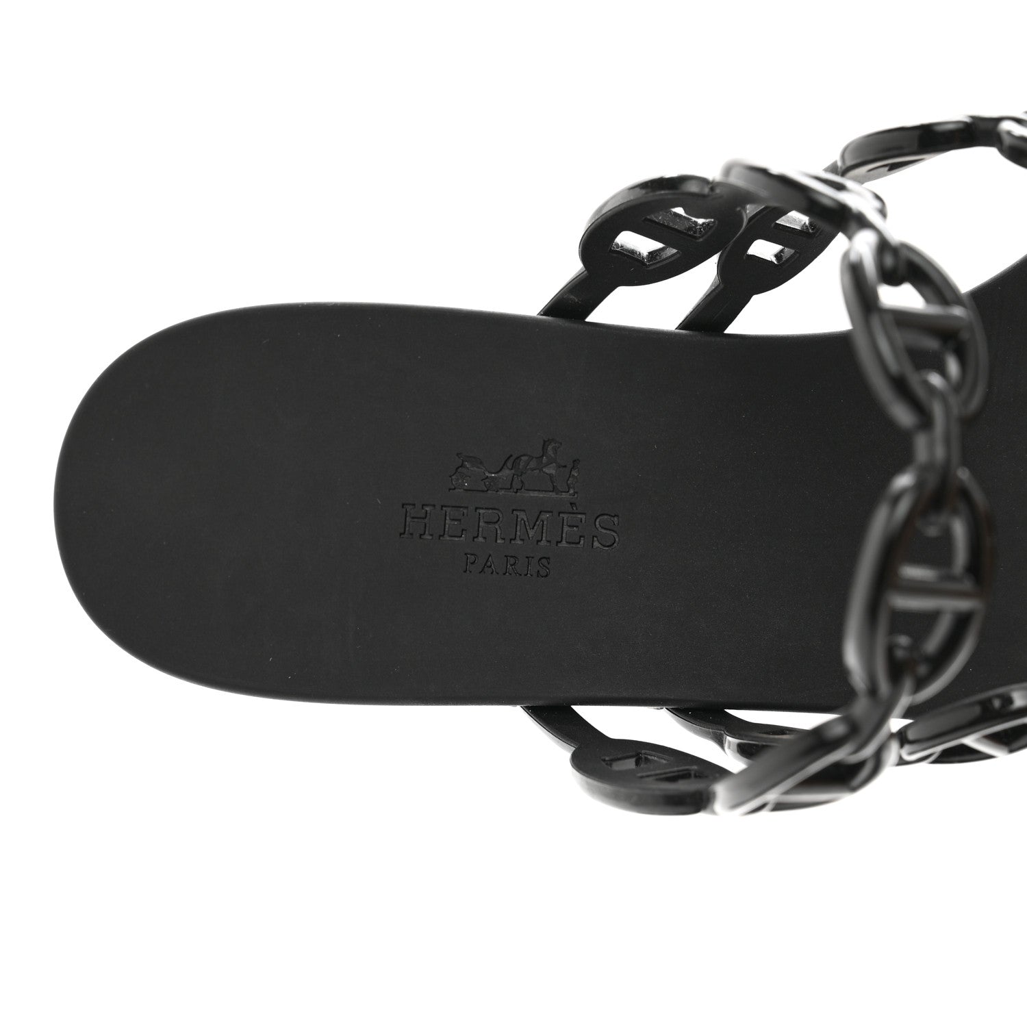 Hermes Rubber Chaine d'Ancre Island Sandals 38 Black 7 of 9