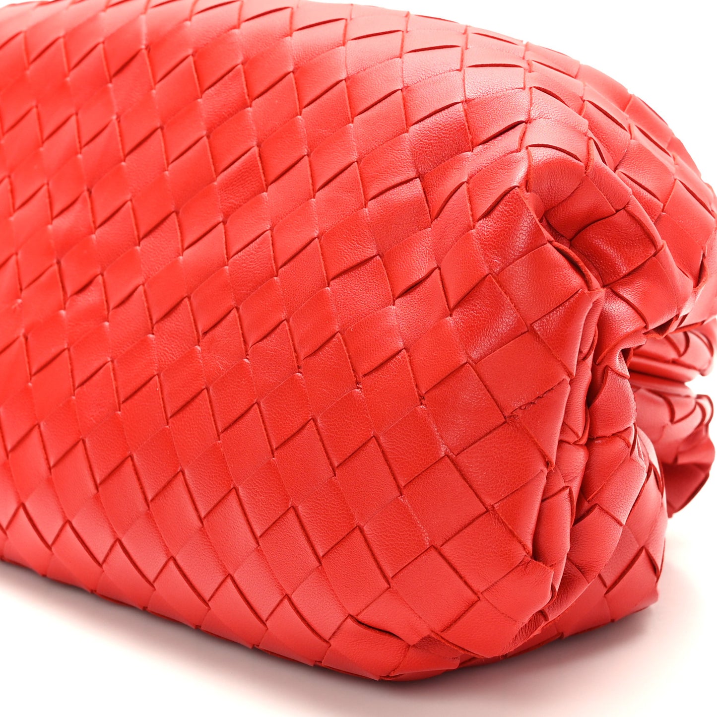 Nappa Maxi Intrecciato The Pouch Oversized Clutch Bright Red