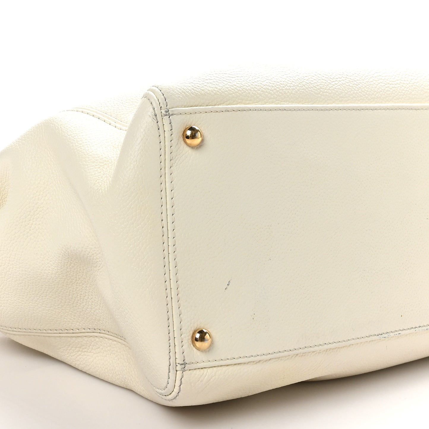 Calfskin Cerf Executive Shopper Tote White